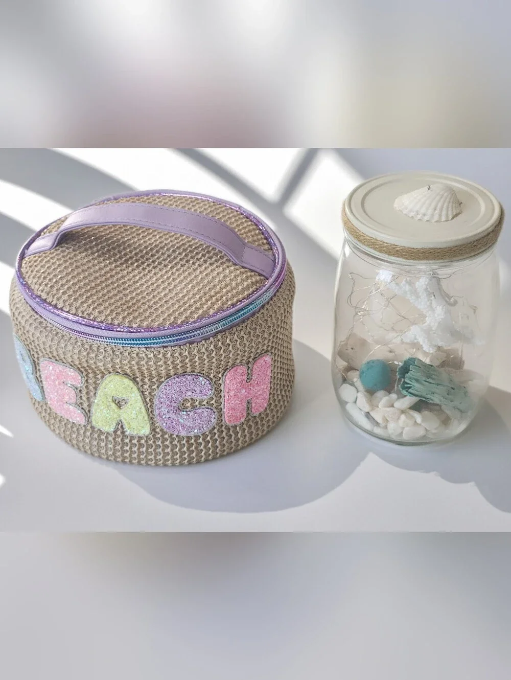 Miss Gwen's OMG Accessories Straw Beach Bedazzled Zipper Pouch